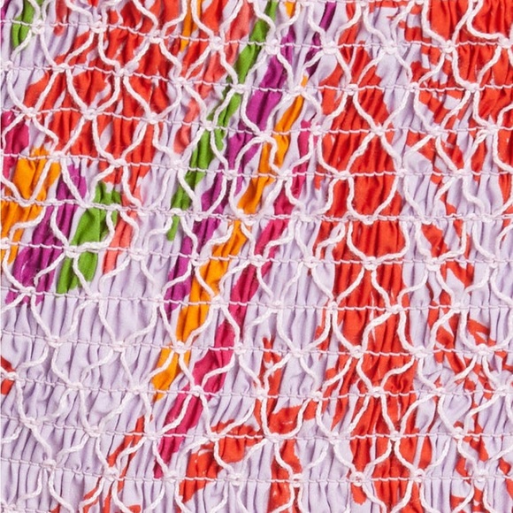 FARM Rio Mixed Print Smocked Cotton Crop Top S NWT - Picture 4 of 13